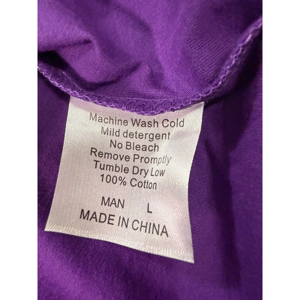 Royal Avalon Sport Mens Purple Football Jersey Style T-Shirt‎ Striped Sleeve L - Picture 7 of 8
